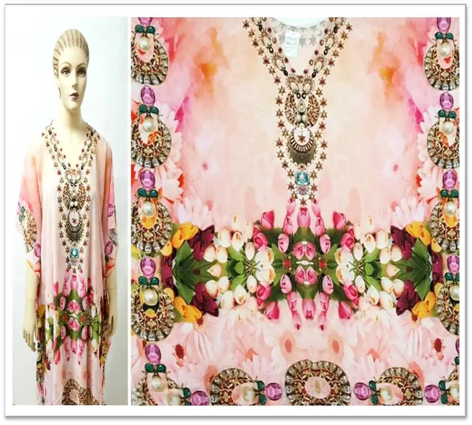 Printed polyester kaftan