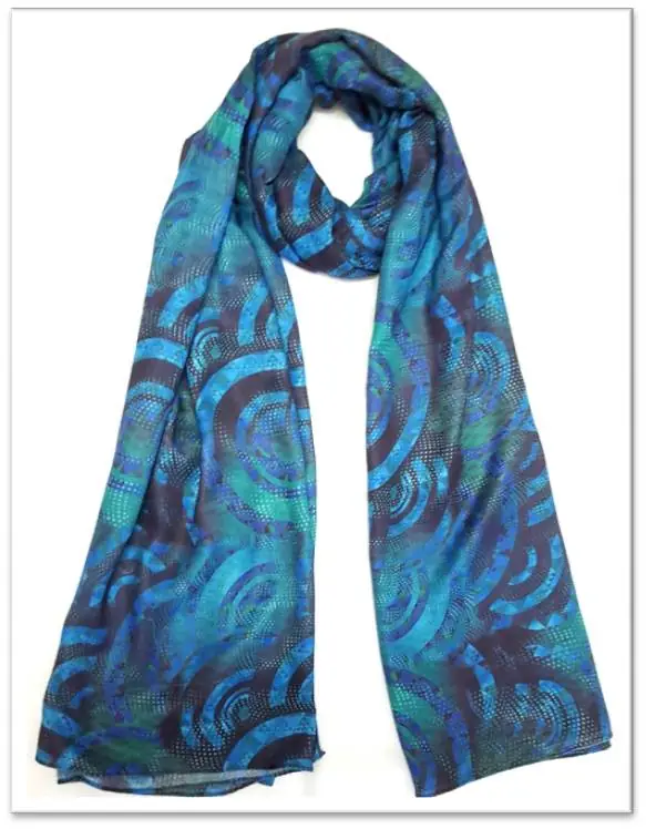Teal marble print scarf