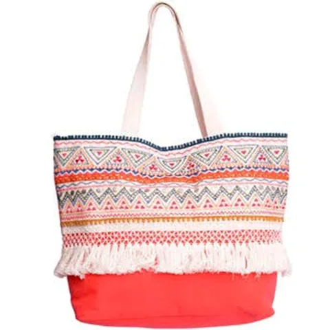 Embroidered beach bag