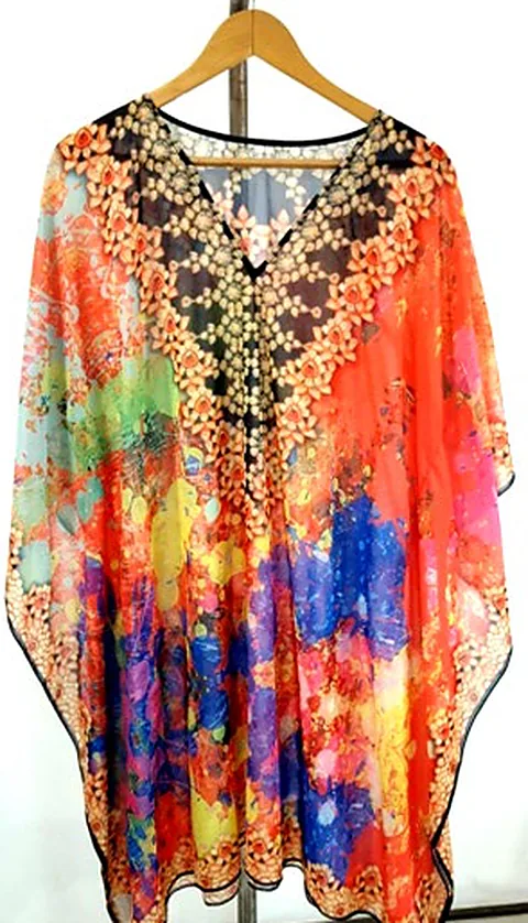 Multicolour printed kaftan